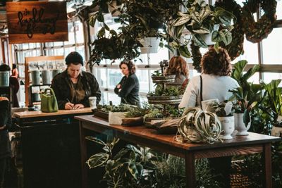 Florist working in shop